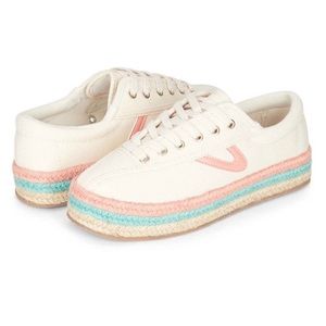 Tretorn Nylite Plus Eco Ortholite Espadrille Low Top Sneakers - Natural Multi  7
